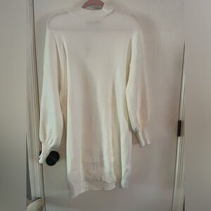 Elegant White Sweater dress